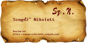 Szegő Nikolett névjegykártya