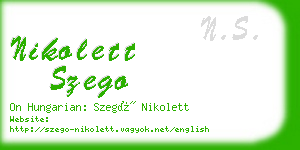 nikolett szego business card